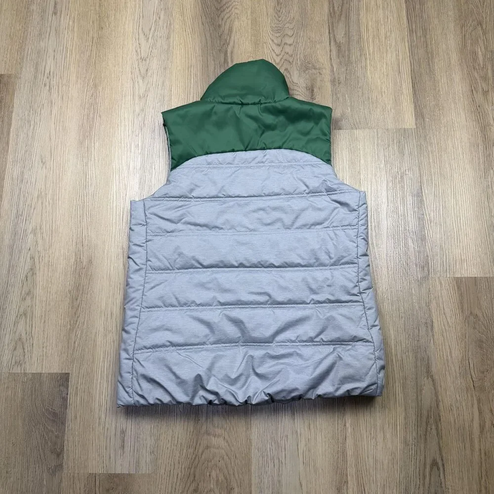 Nike Vest Mens Medium Gray Green Insulated Puffer Full Zip Baseball AQ3568-062